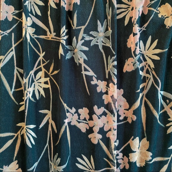 Emerald Floral Mesh Gown Half Slip Dress Size Medium Sleeveless Midi Maxi Dress - Picture 8 of 13